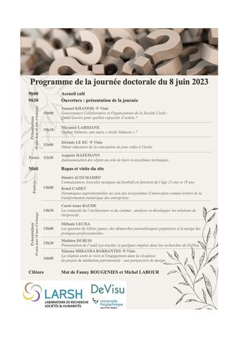 Programme des Doctoriales du LARSH du 8 juin 2023