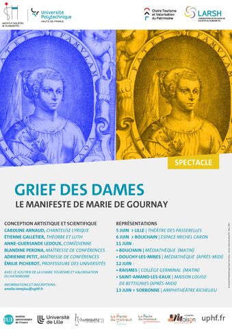 Affiche du spectacle  Grief des dames - La manifeste de Marie de Gournay